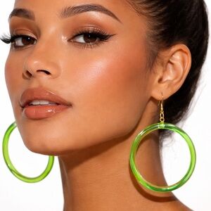 Customizable Handmade Resin Hoop Earrings – Bold Lightweight Statement Jewelry